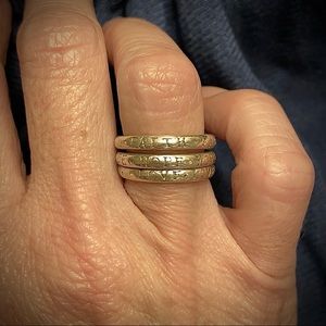 3 silver stackable rings sz 5  FAITH~HOPE~LOVE